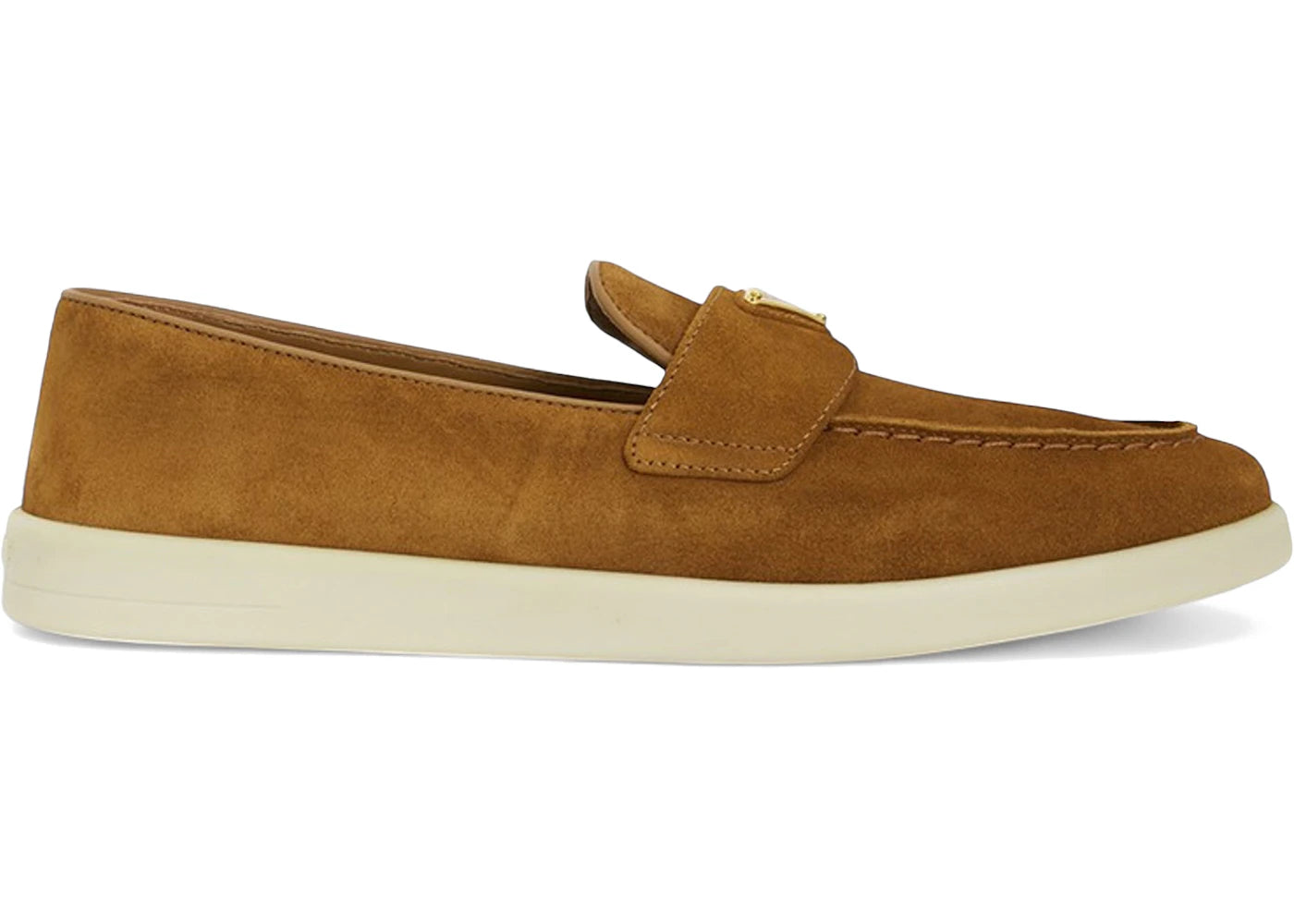 prada suede leather loafers brown (women's)