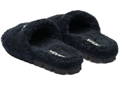 Prada Terry Cloth Slides Black Womens