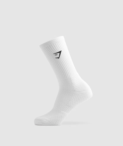 Women's Gymshark Premium Sharkhead Crew Single White