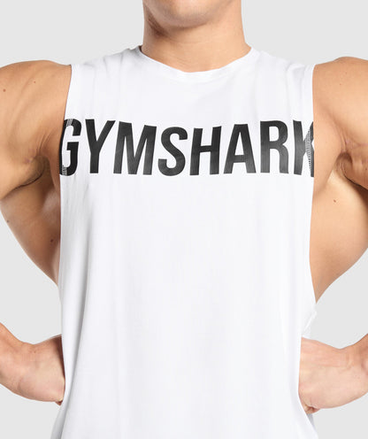 Gymshark Prime Drop Arm Tank White