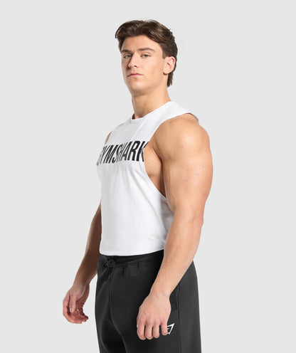 Gymshark Prime Drop Arm Tank White