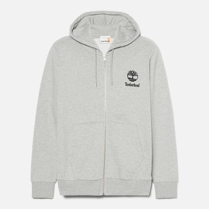 Timberland Print Stack Logo Full-Zip Hoodie Medium Grey Heather