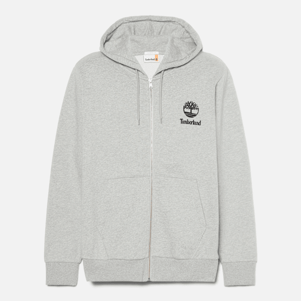 Timberland Print Stack Logo Full-Zip Hoodie Medium Grey Heather