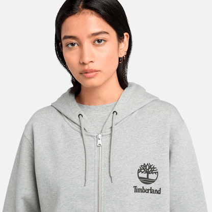 Timberland Print Stack Logo Full-Zip Hoodie Medium Grey Heather