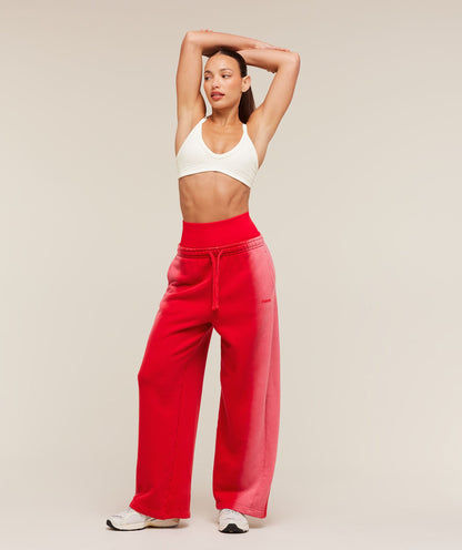 Women's Gymshark Pump Washed Straight Leg Joggers Carmine Red