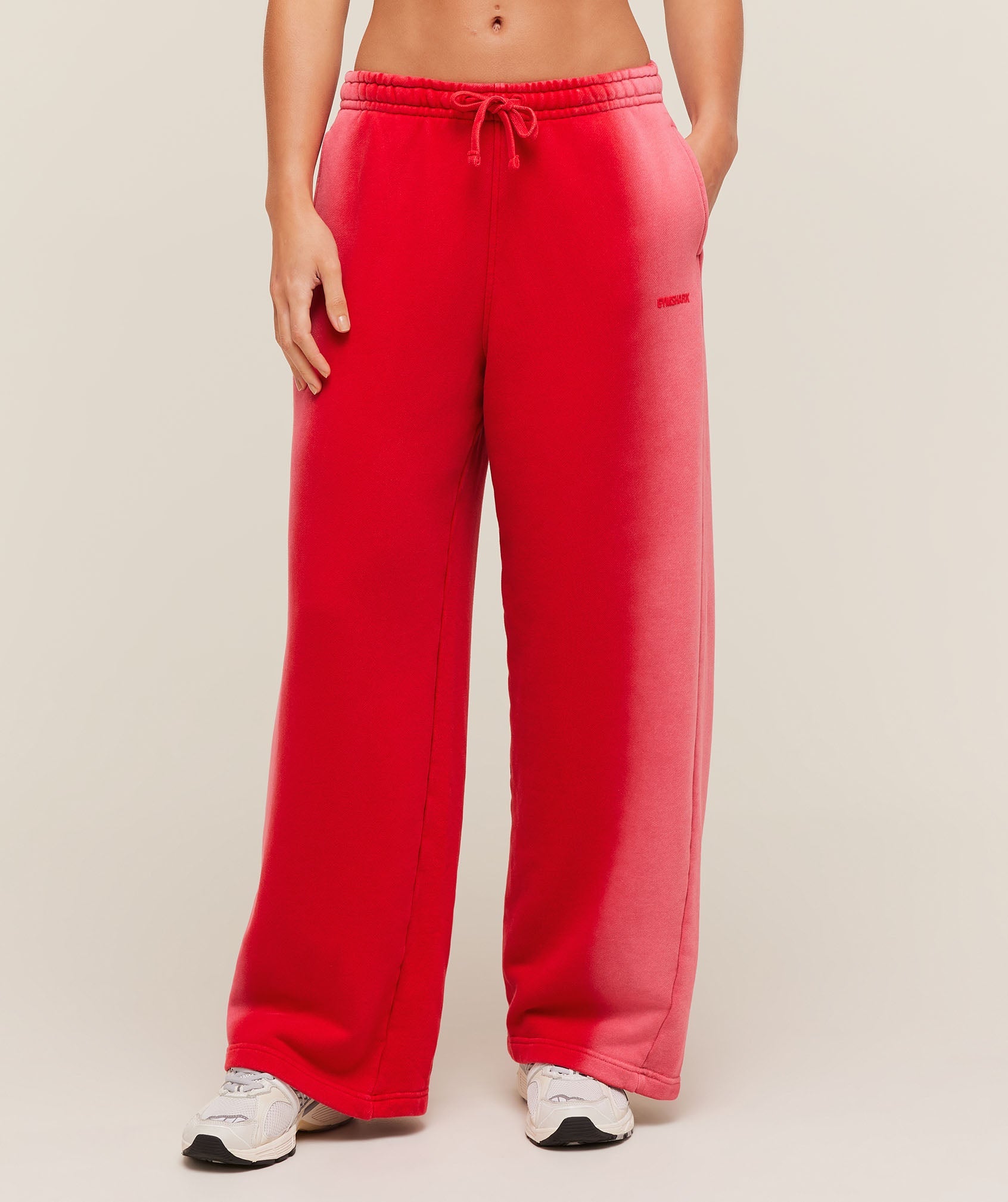 Women's Gymshark Pump Washed Straight Leg Joggers Carmine Red