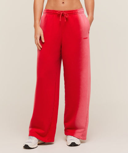 Women's Gymshark Pump Washed Straight Leg Joggers Carmine Red