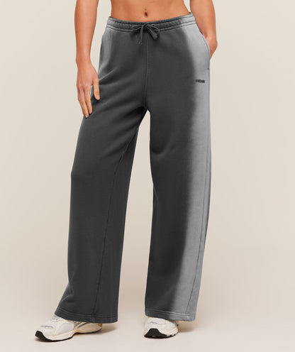Women's Gymshark Pump Washed Straight Leg Joggers Onyx Grey