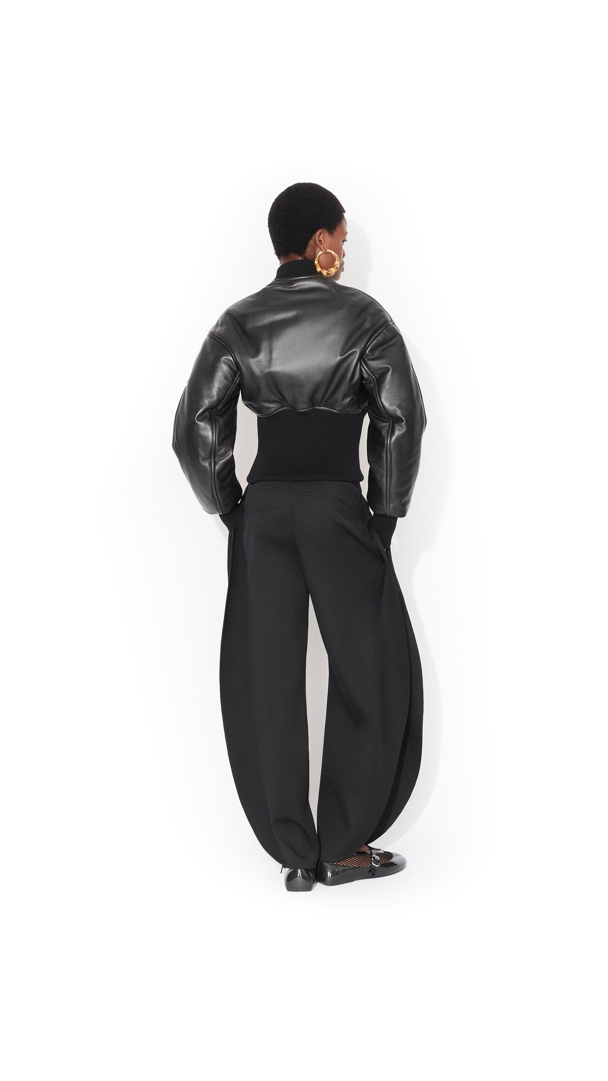 Alaïa Leather Cinched Bomber