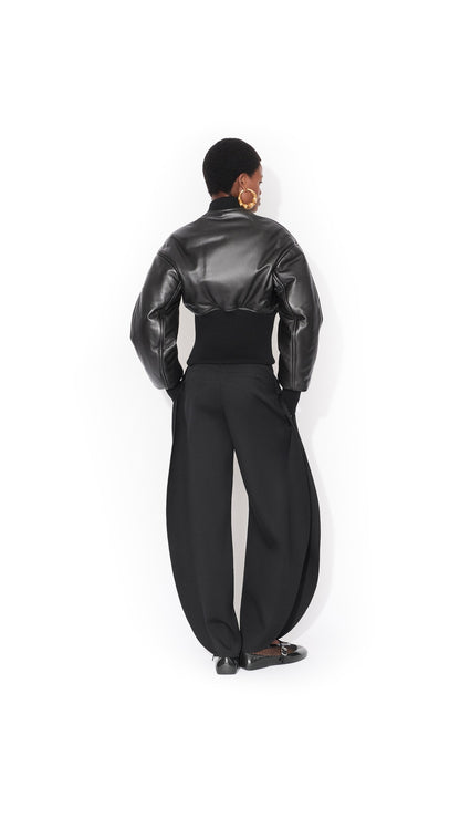 Alaïa Leather Cinched Bomber