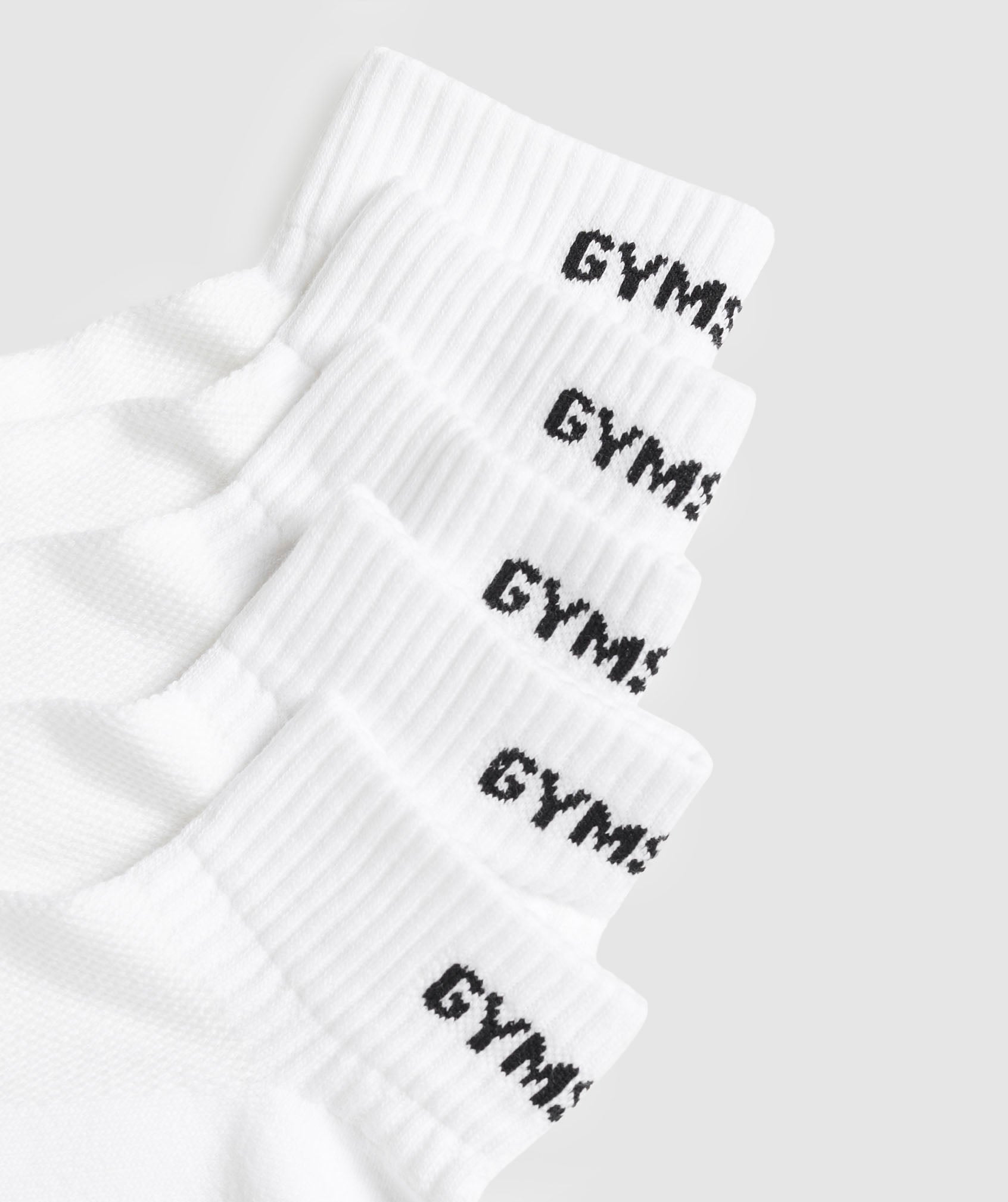 Gymshark Quarter Socks 5Pk White