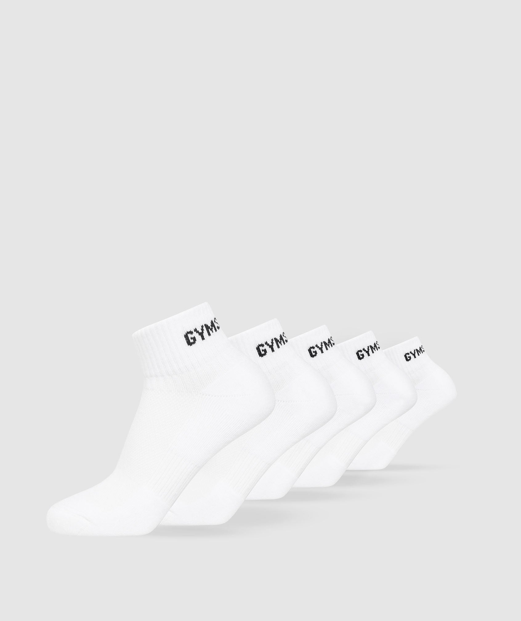 Women's Gymshark Quarter Socks 5Pk White