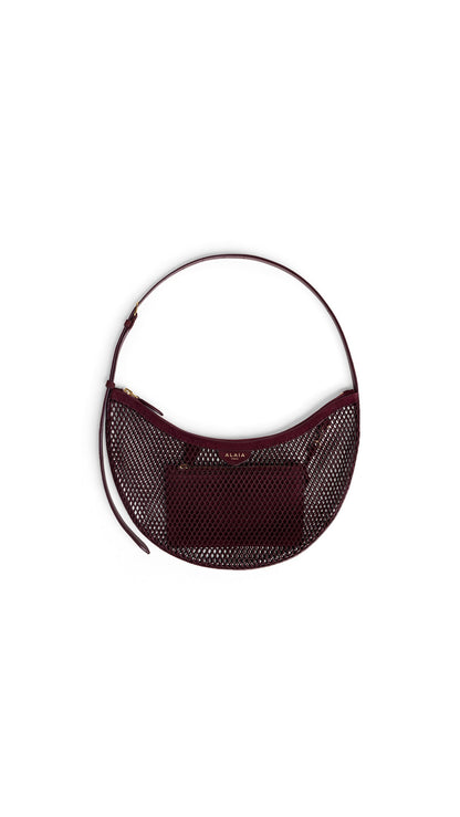 Alaïa One Piece Demi Lune Bag In Fishnet And Suede