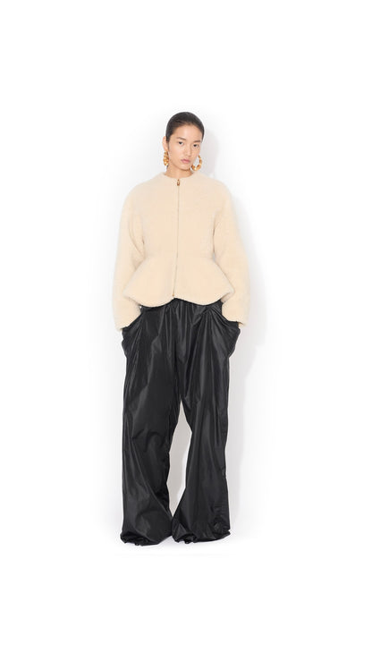 Alaïa Shearling Peplum Jacket
