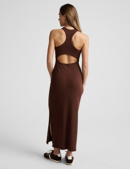 Beyond Yoga Ribbed High Neck Maxi Dress Women's
