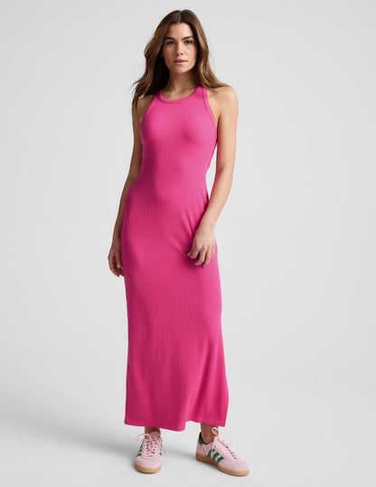 Beyond Yoga Ribbed High Neck Maxi Dress Women's