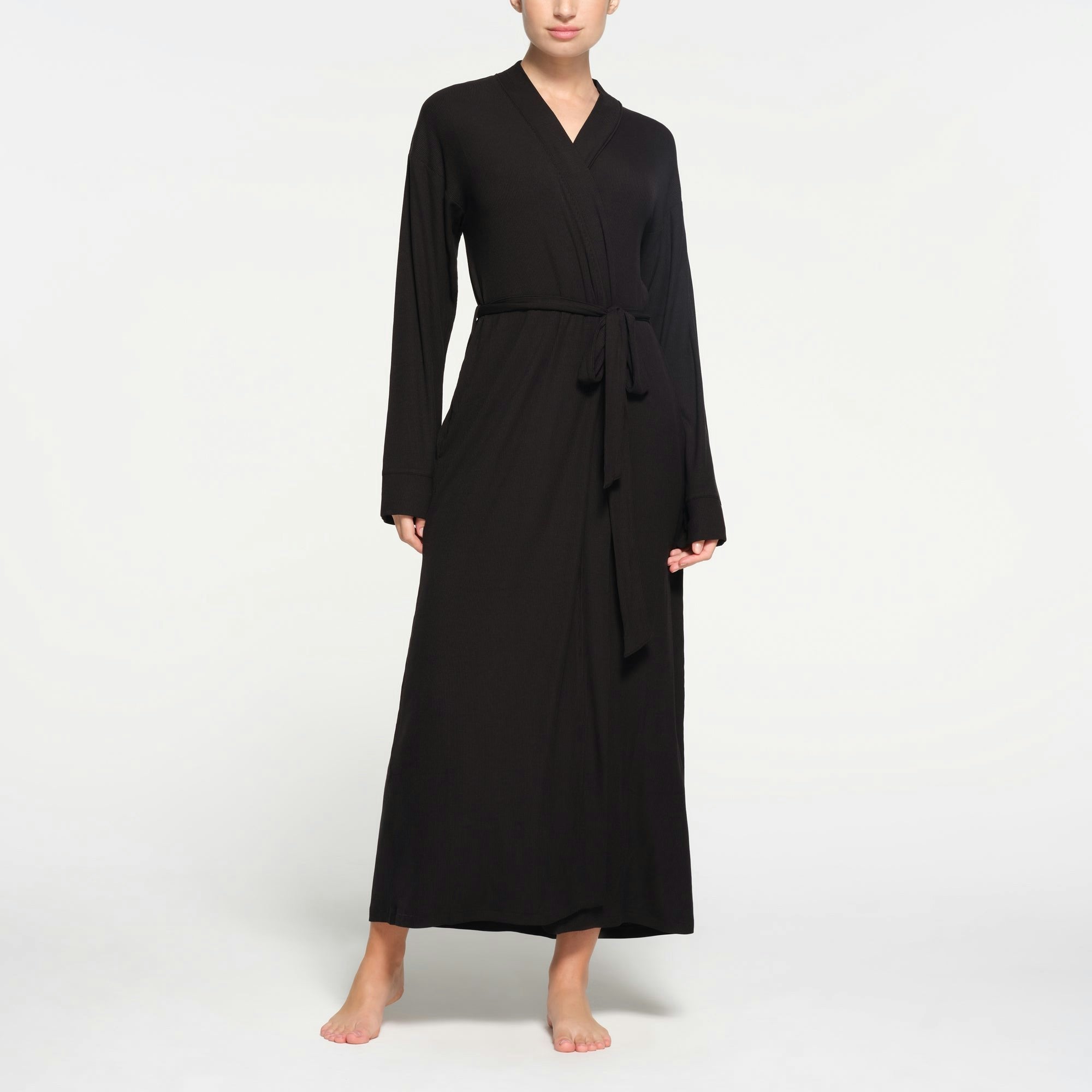 Skims Soft Lounge Long Robe Onyx
