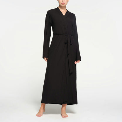 Skims Soft Lounge Long Robe Onyx