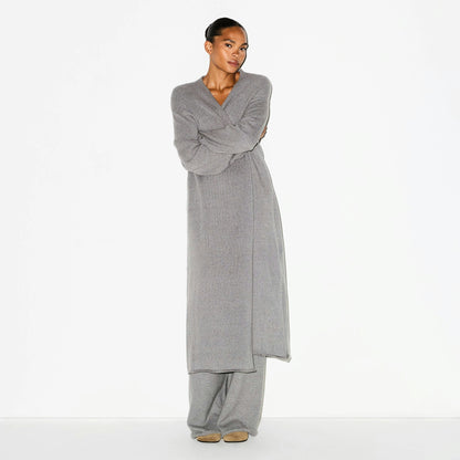 TEXTURED KNIT LONG CARDIGAN
