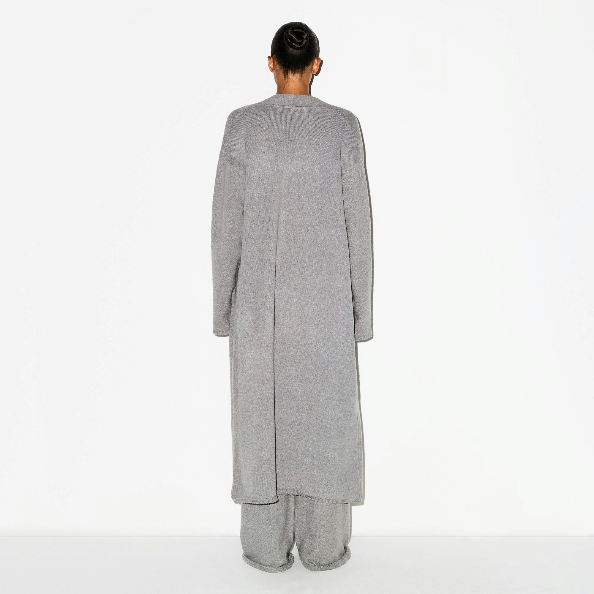 TEXTURED KNIT LONG CARDIGAN