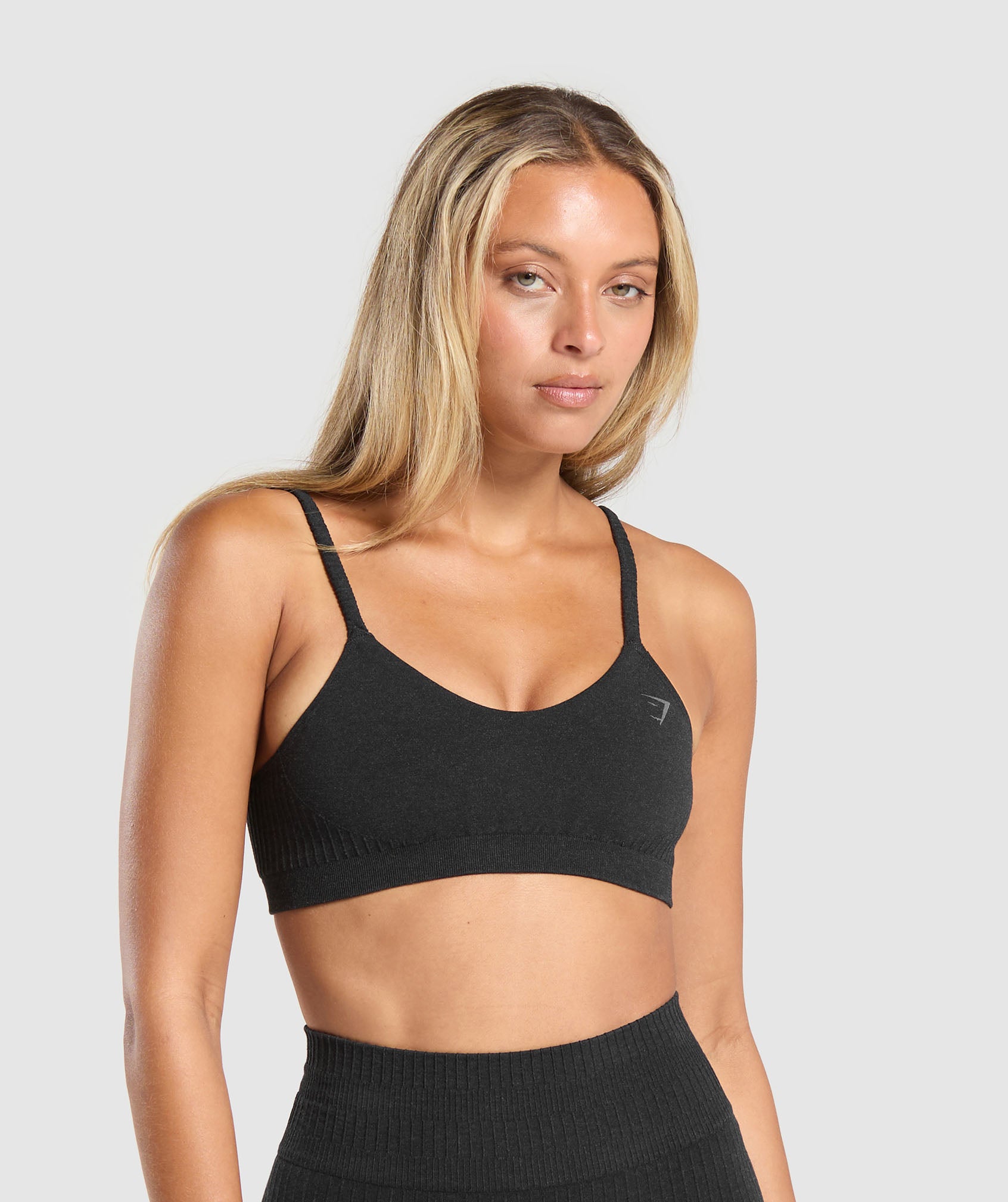 Women's Gymshark Luxe Seamless Bralette Coal Marl