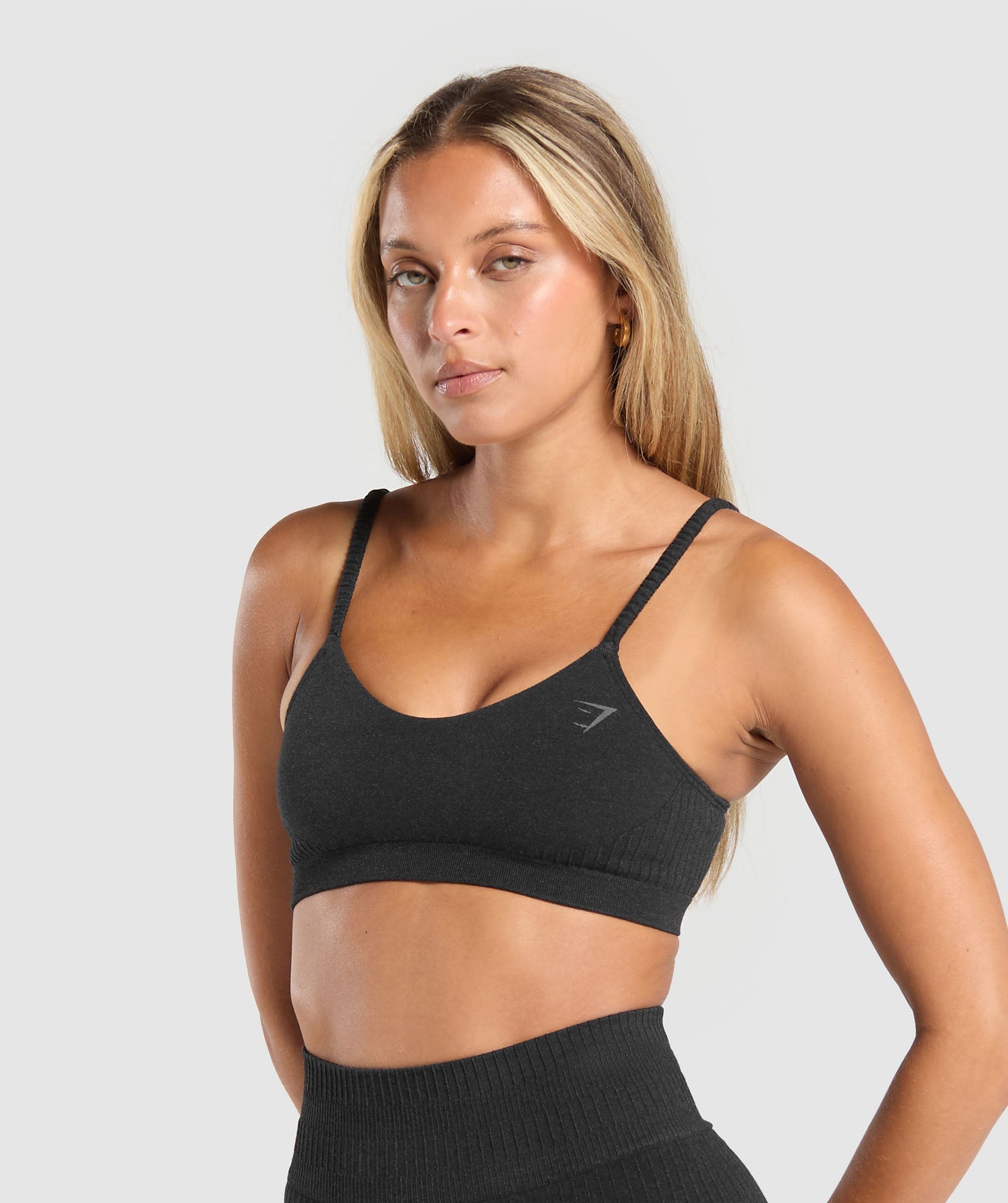 Women's Gymshark Luxe Seamless Bralette Coal Marl