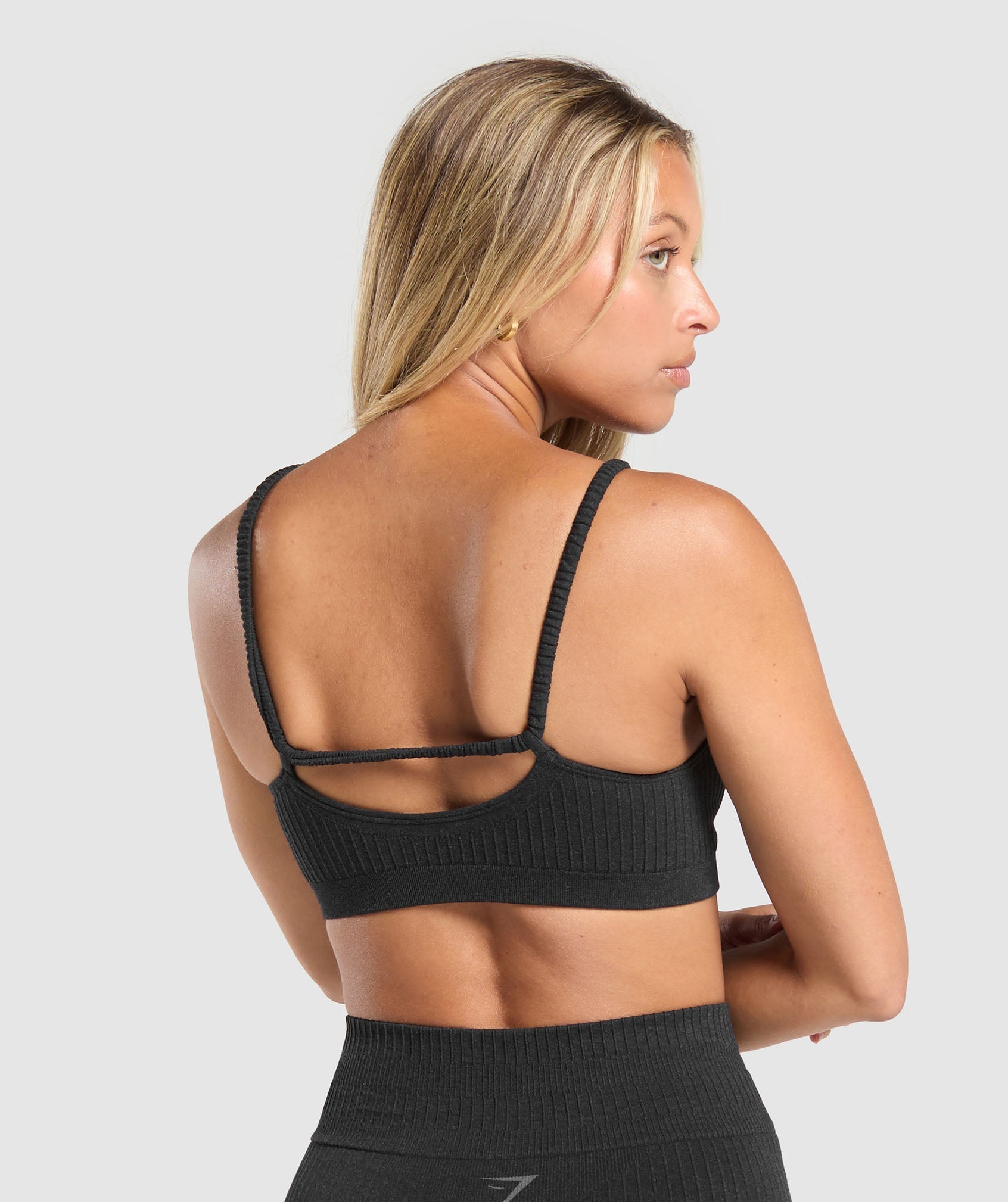 Women's Gymshark Luxe Seamless Bralette Coal Marl