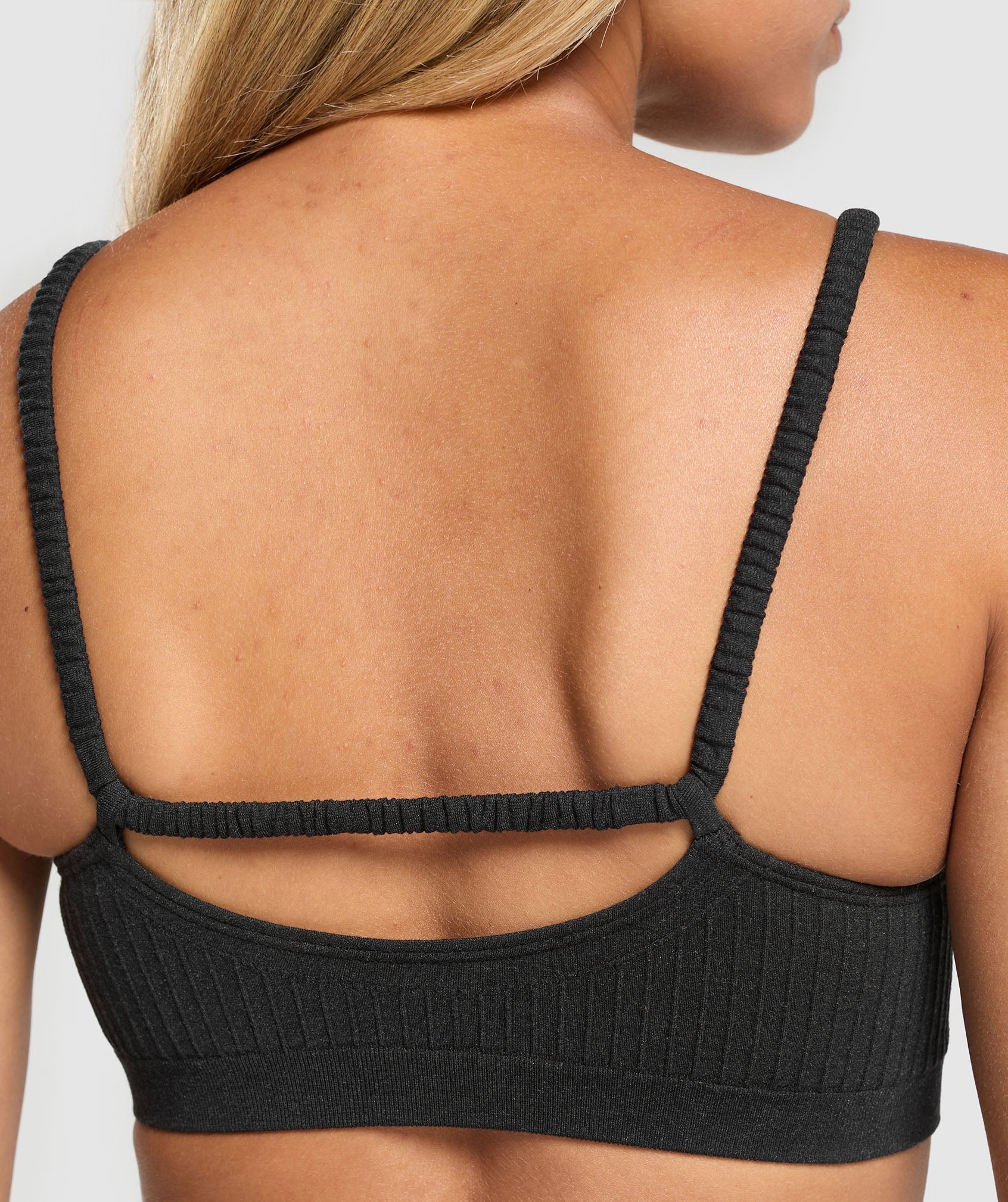 Women's Gymshark Luxe Seamless Bralette Coal Marl