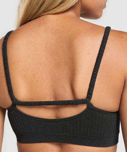 Women's Gymshark Luxe Seamless Bralette Coal Marl