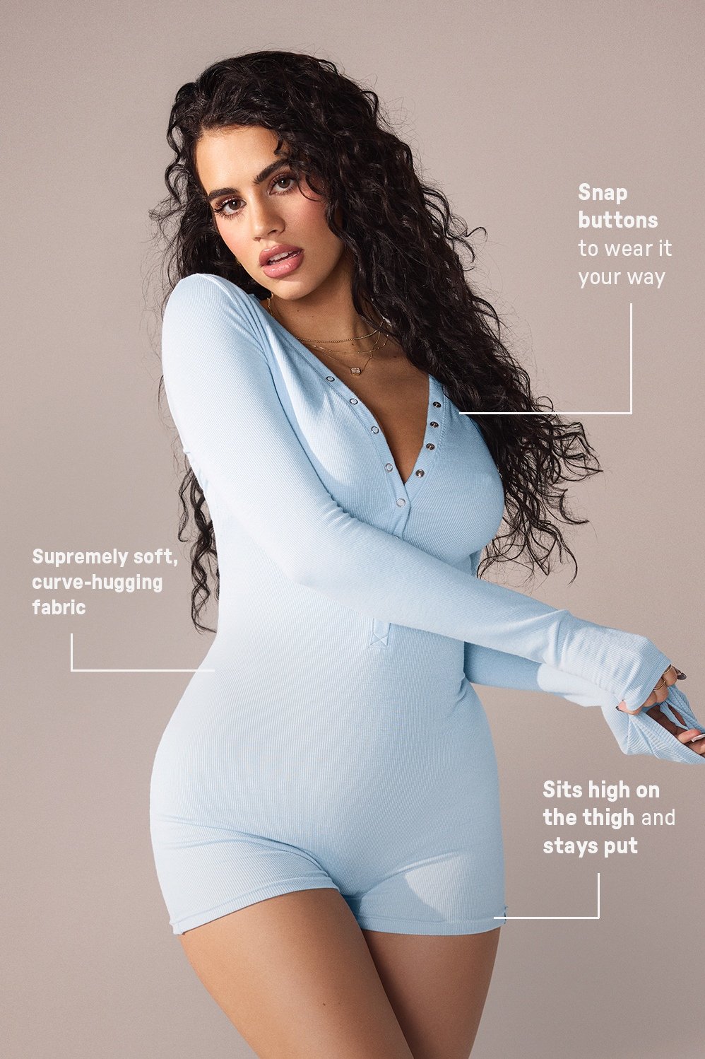 Fabletics Soft Rib Henley Onesie