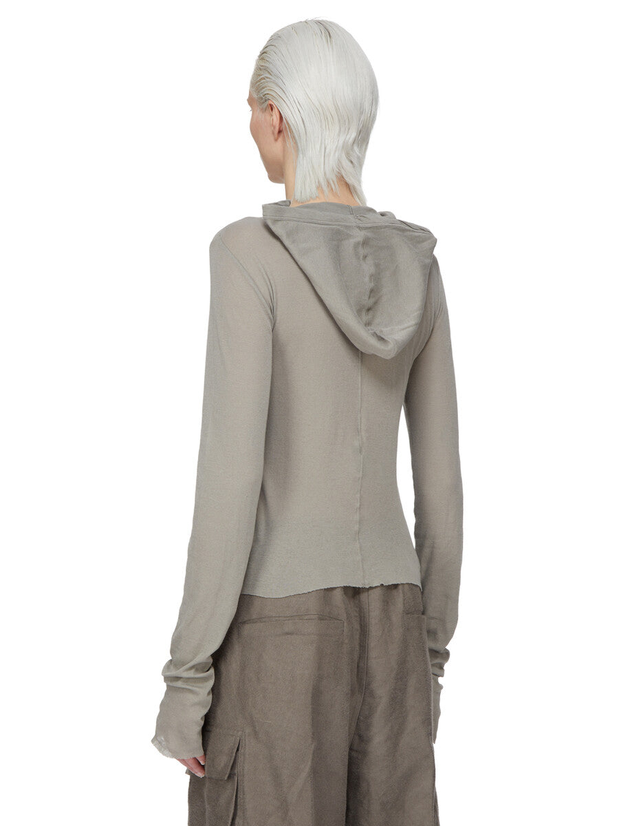 Rick Owens Cropped Hooded Rib LS T
