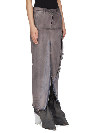 Rick Owens Denim Sliced Skirt