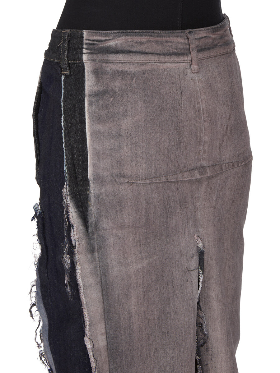 Rick Owens Denim Sliced Skirt