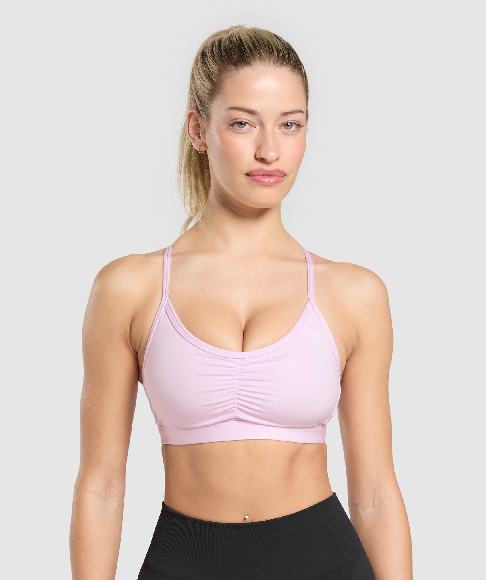 Women's Gymshark Ruched Sports Bra Ice Pink