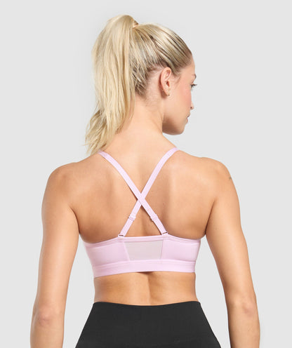 Women's Gymshark Ruched Sports Bra Ice Pink