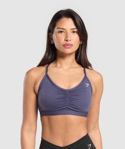 Women's Gymshark Ruched Sports Bra Weighted Purple