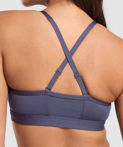 Women's Gymshark Ruched Sports Bra Weighted Purple