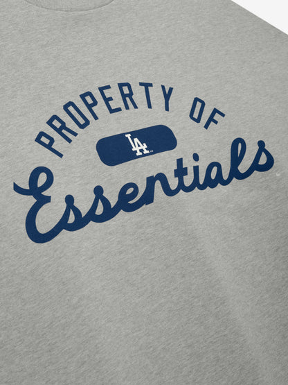 Essentials Dodgers Merch Tee Concrete Heather