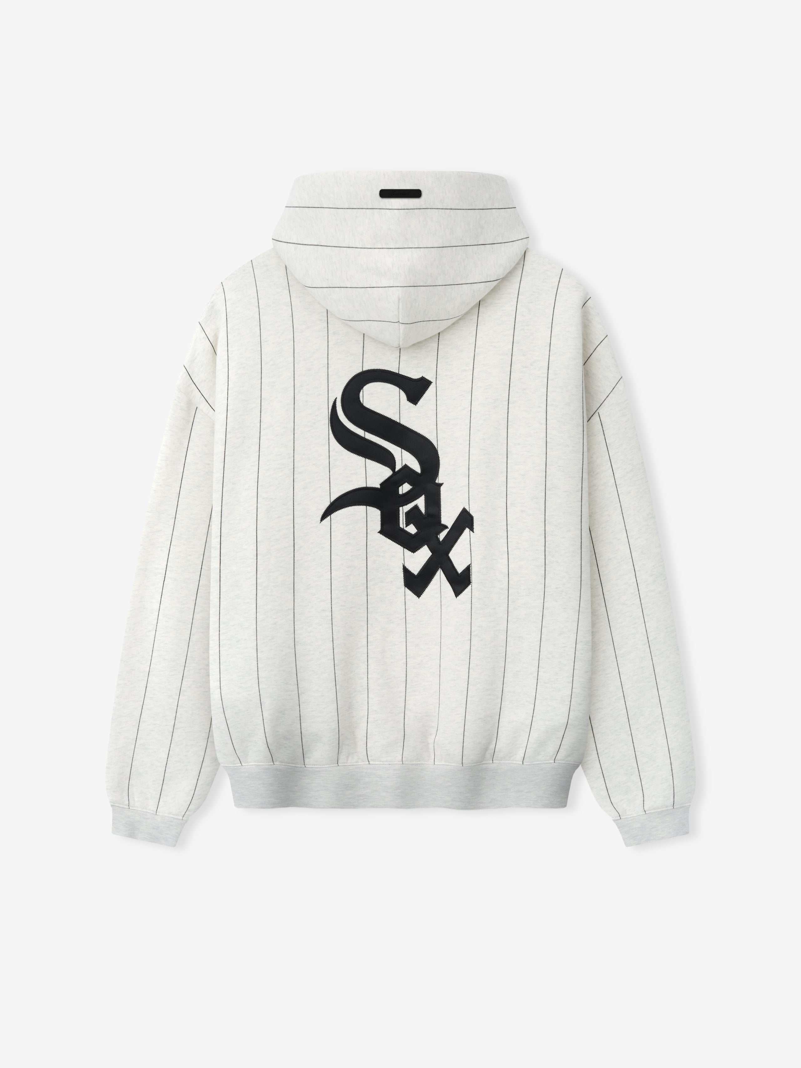 Essentials White Sox Sport Hoodie Oatmeal Heather W Black Pinstripes