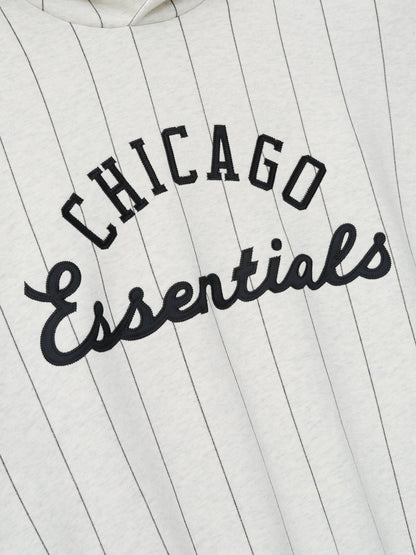 Essentials White Sox Sport Hoodie Oatmeal Heather W Black Pinstripes