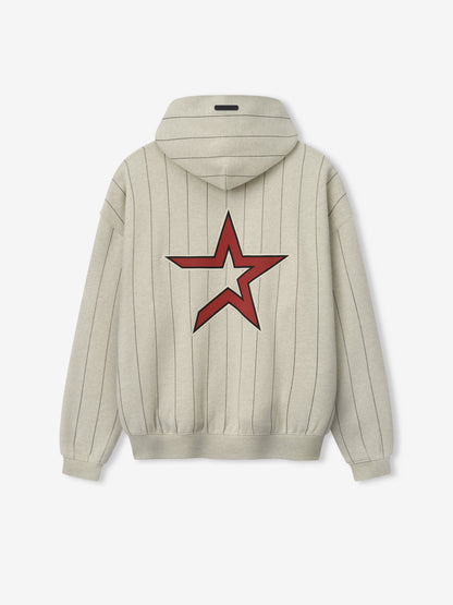 Essentials Astros Sport Hoodie Heather Stone W Black Pinstripes
