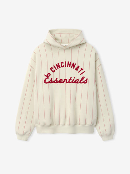 Essentials Reds Sport Hoodie Oat W Red Pinstripes