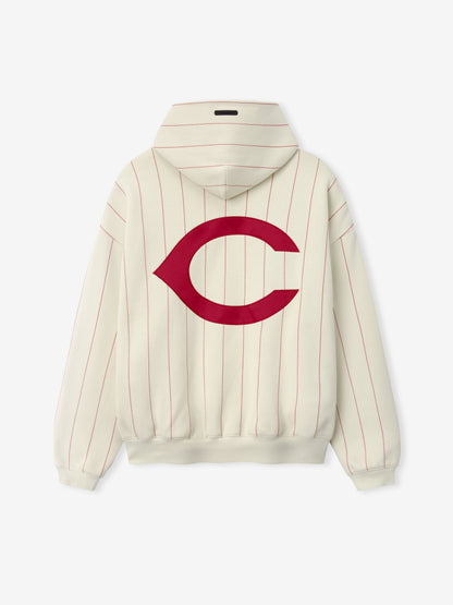 Essentials Reds Sport Hoodie Oat W Red Pinstripes