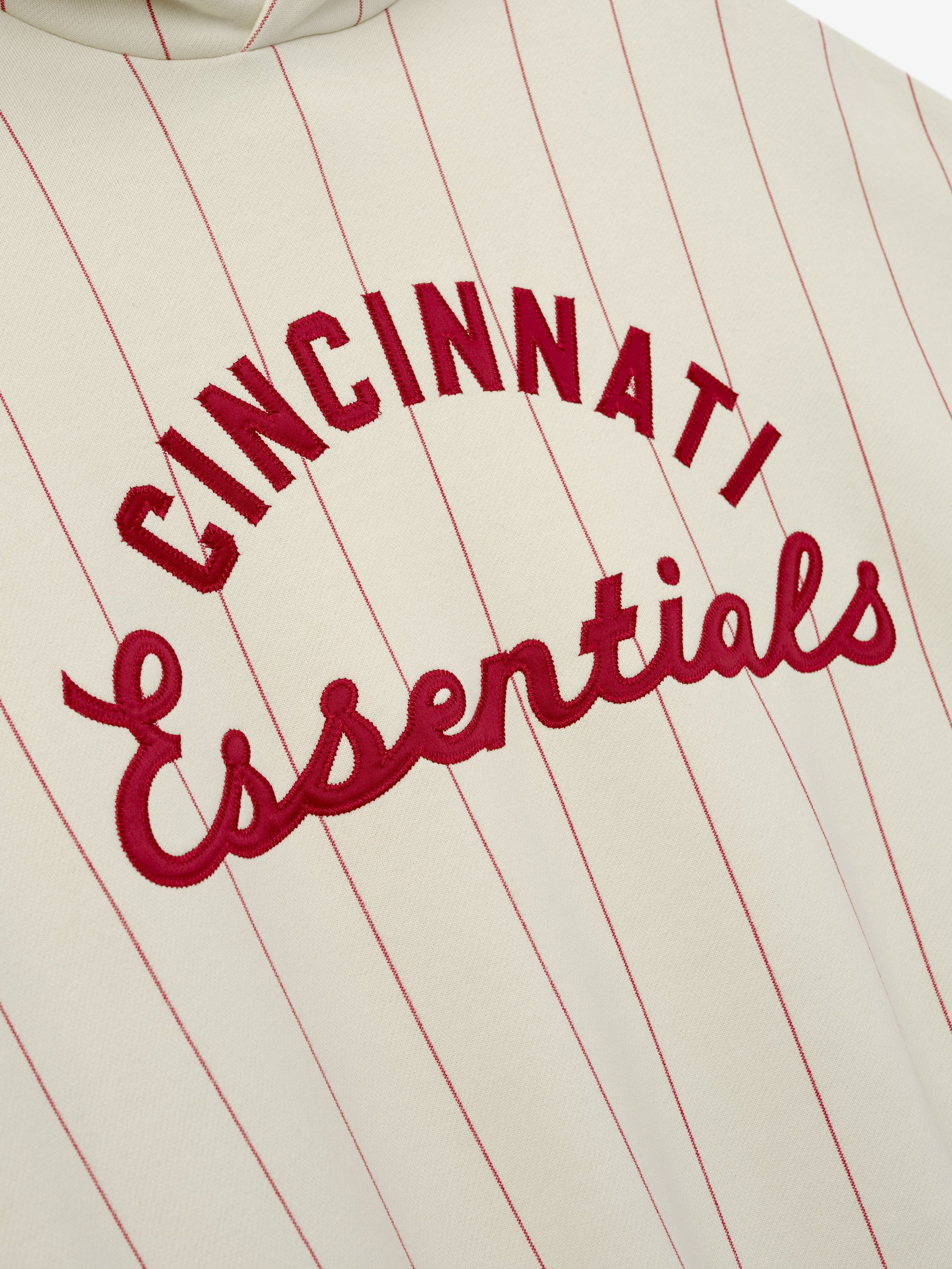 Essentials Reds Sport Hoodie Oat W Red Pinstripes