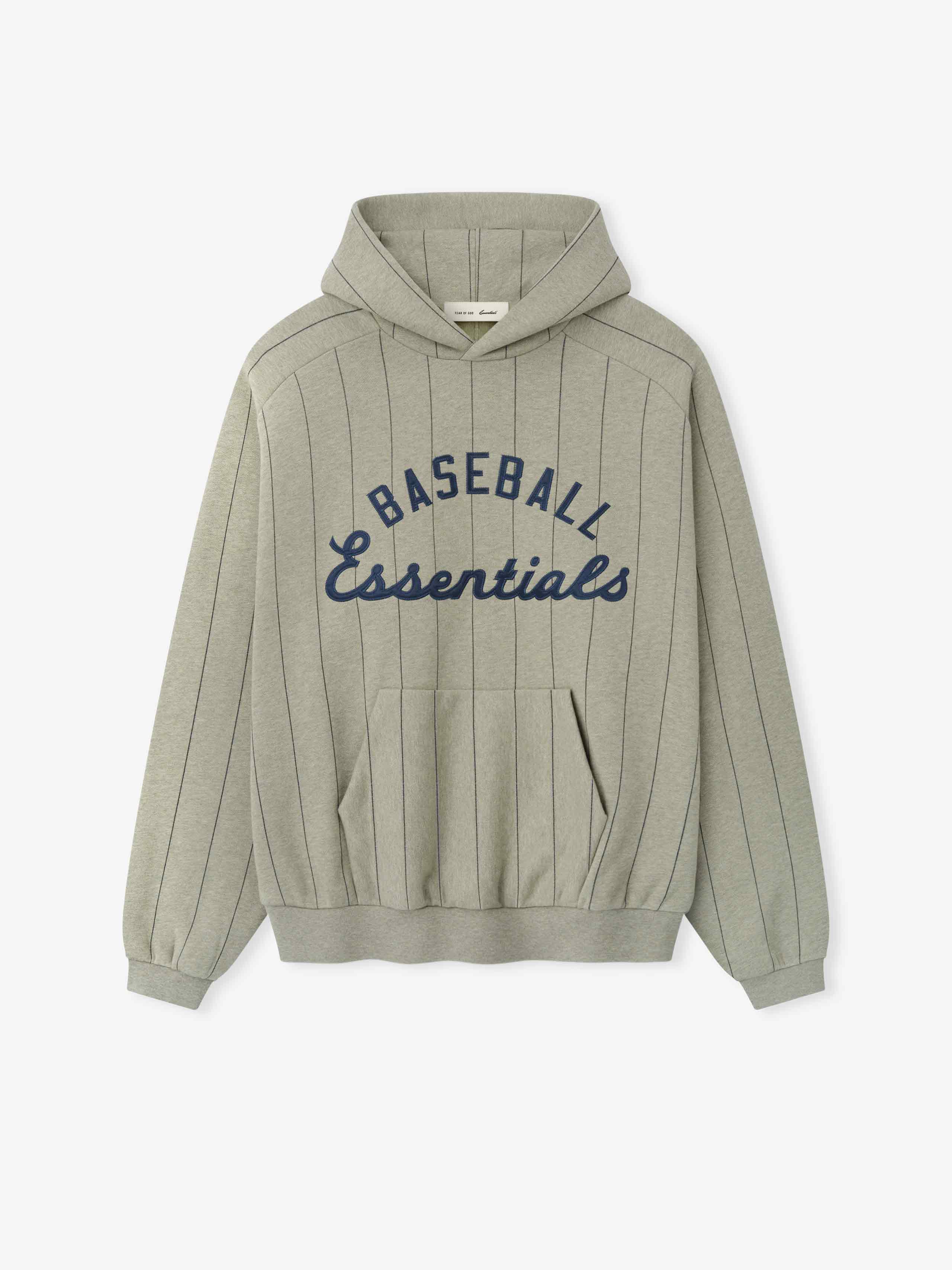 Essentials Mlb Raglan Sport Hoodie Seal Heather W Black Pinstripes