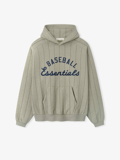Essentials Mlb Raglan Sport Hoodie Seal Heather W Black Pinstripes
