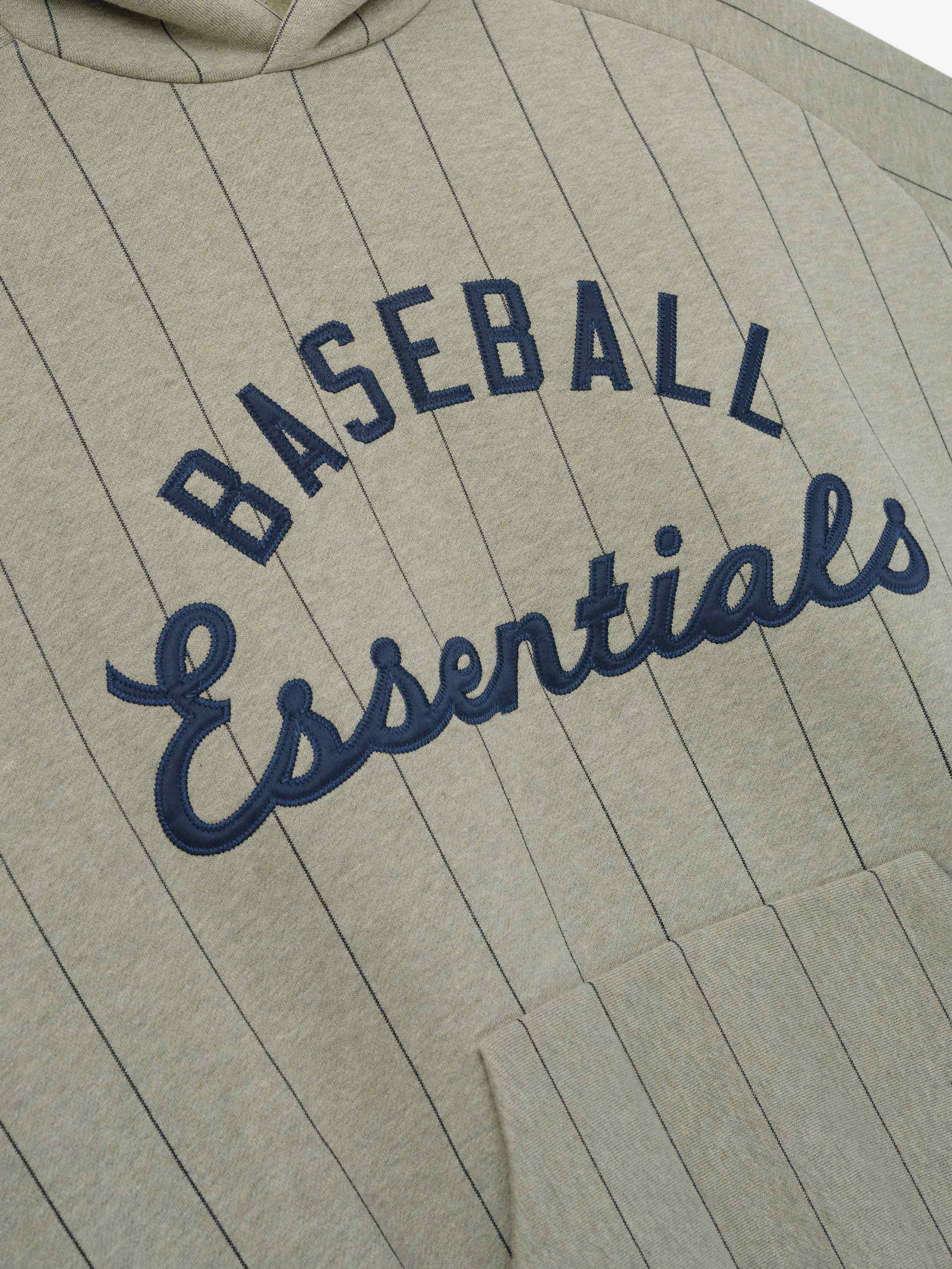 Essentials Mlb Raglan Sport Hoodie Seal Heather W Black Pinstripes
