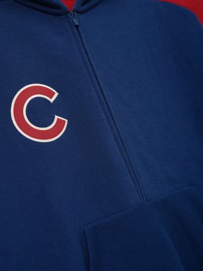 Essentials Cubs Raglan Half Zip Sport Hoodie Estate Blue/ Stone Red