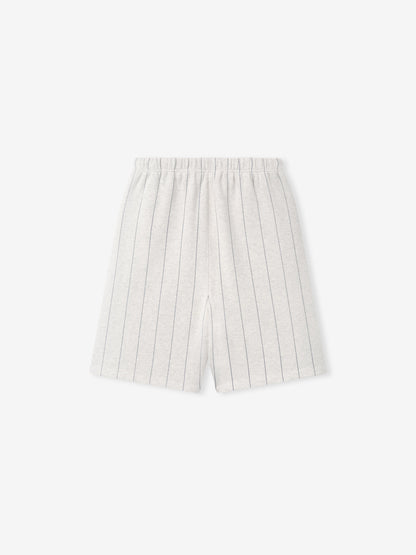 Essentials Dodgers 90'S Sweatshort Oatmeal Heather W Dark Sapphire Pinstripes