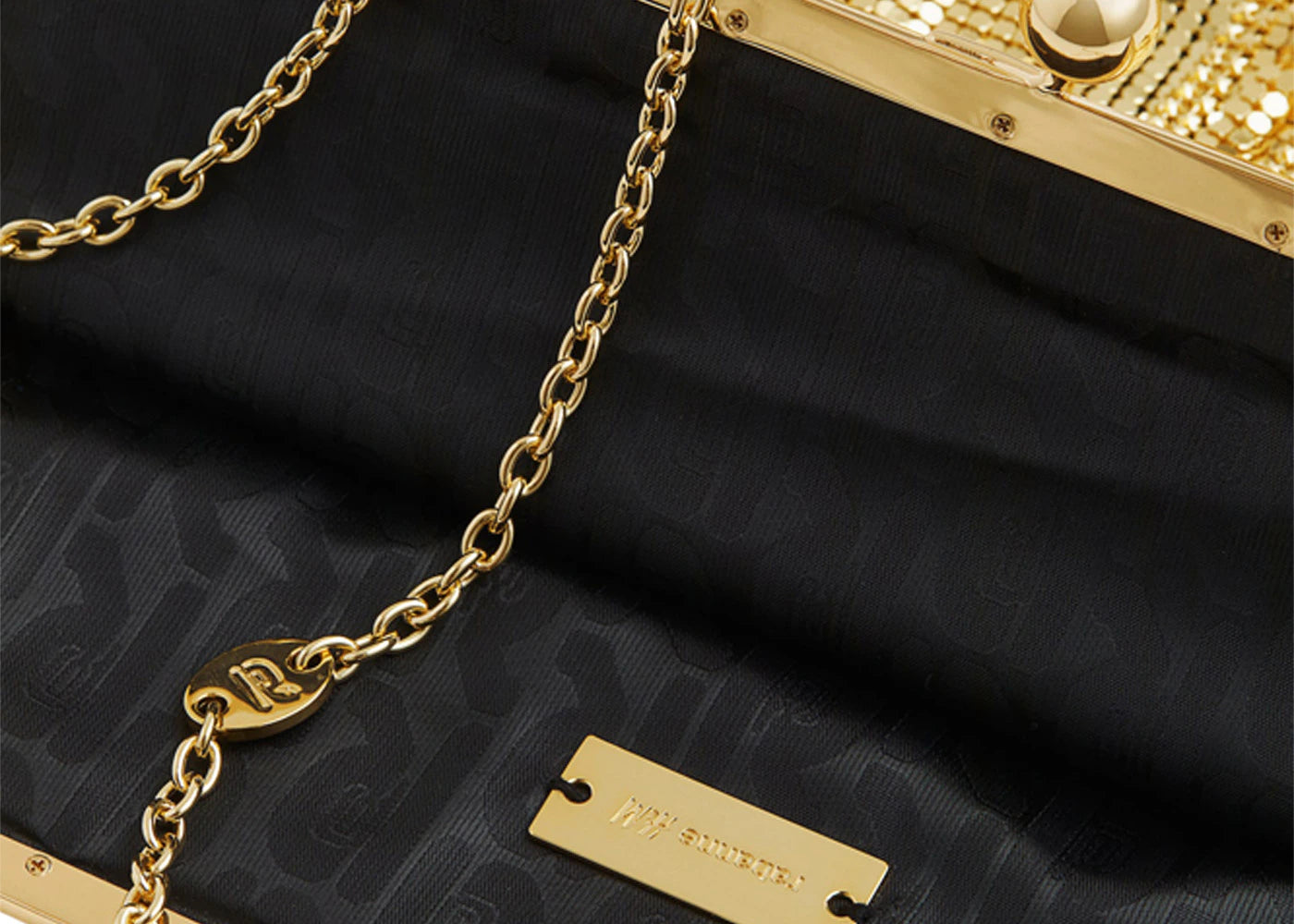 Rabanne H&M Metal-Mesh Bag With Fringe Gold